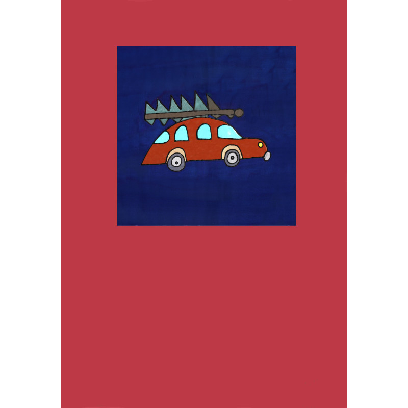 Auto mit Weihnachtsbaum