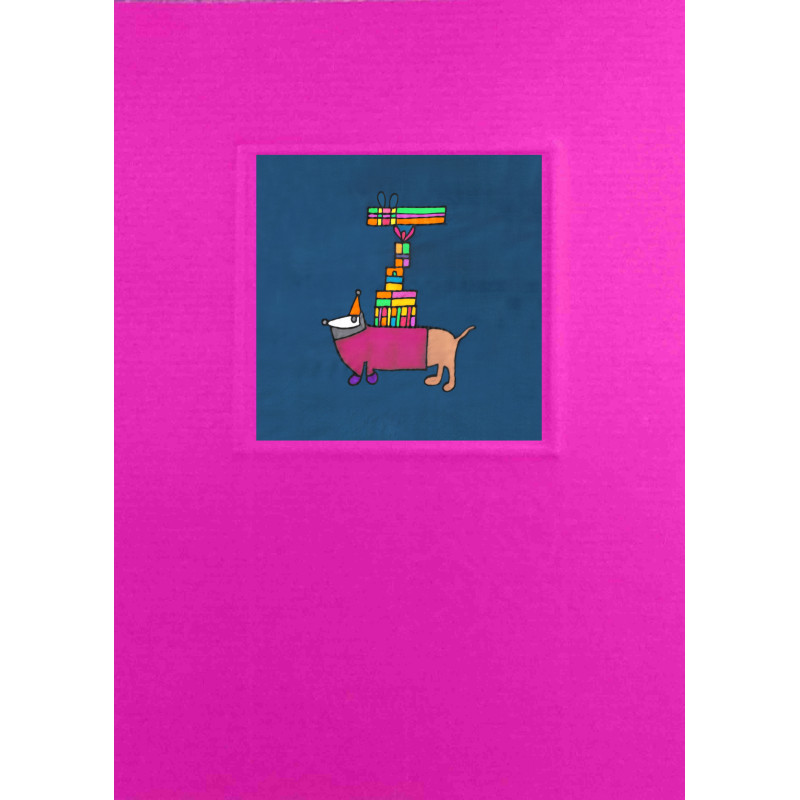 Hund mit Geschenken